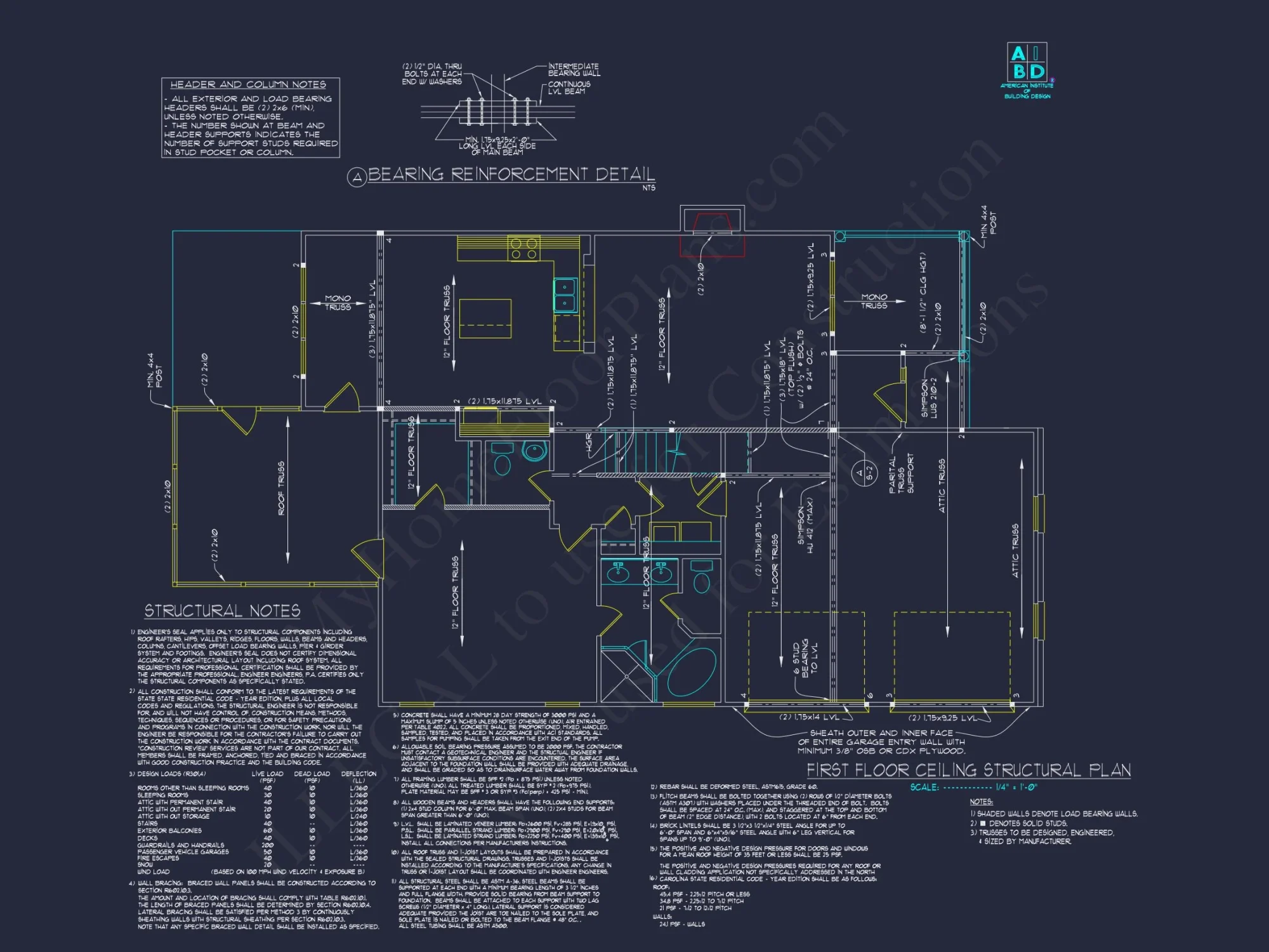 2 Story, 4 Bed, 3 Bath house Plan w/Garage
