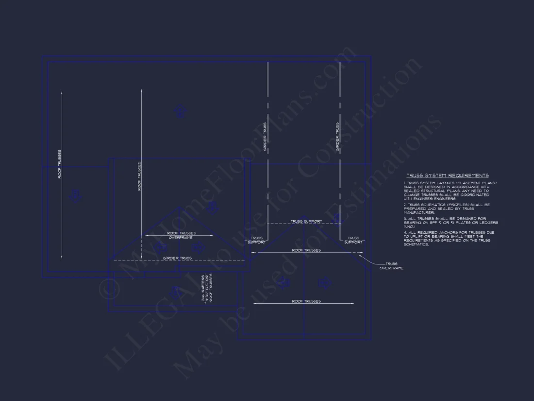 Modern Craftsman house Plan - Detailed Floor Plan and CAD Design