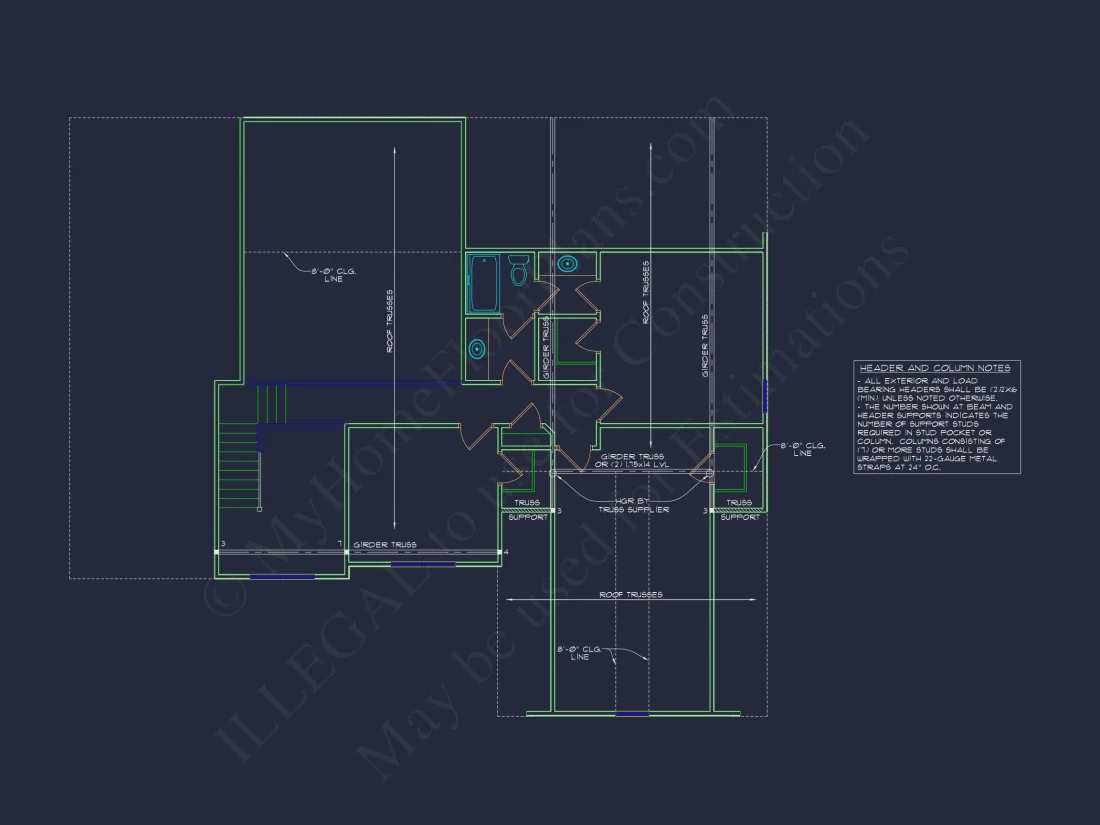 Modern Craftsman house Plan - Detailed Floor Plan and CAD Design