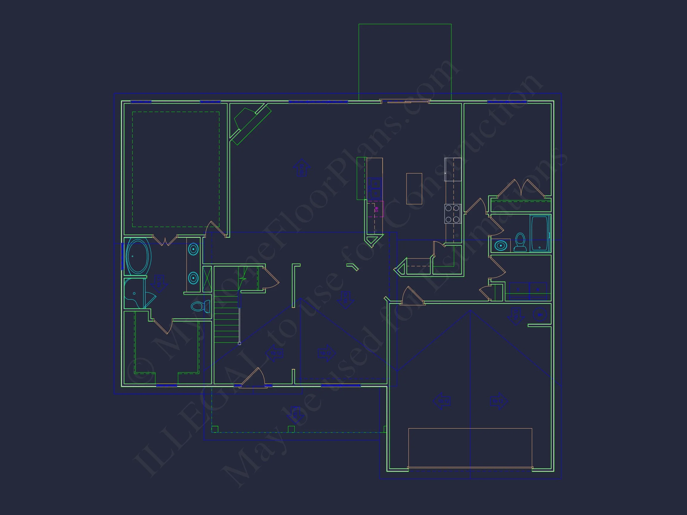 Modern Craftsman house Plan - Detailed Floor Plan and CAD Design