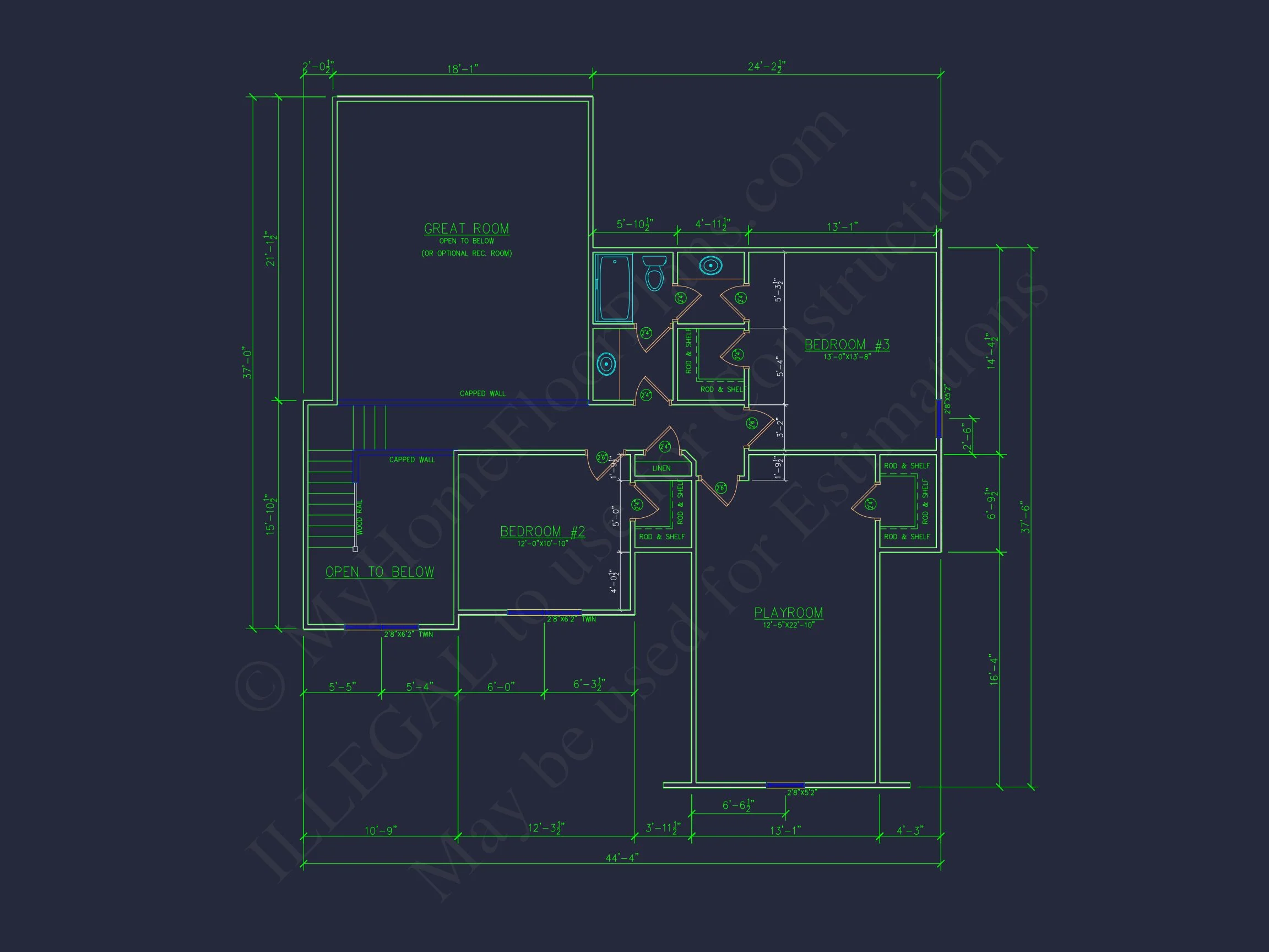 Modern Craftsman house Plan - Detailed Floor Plan and CAD Design