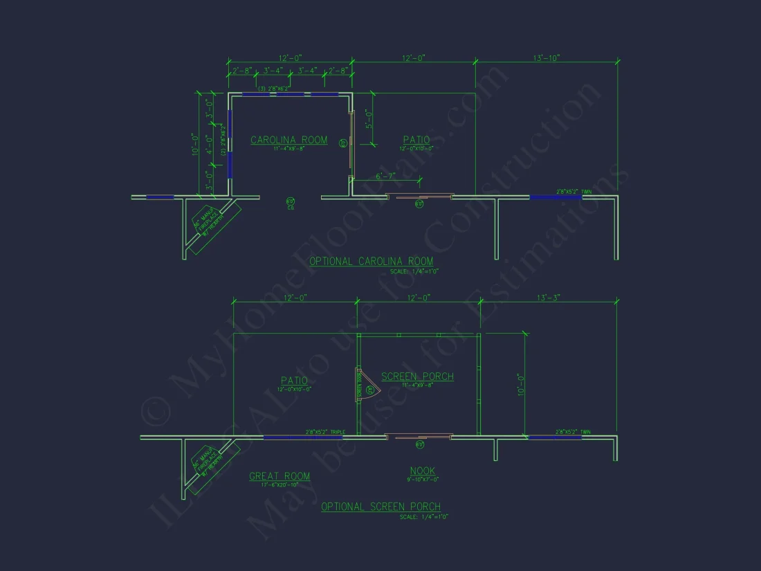 Modern Craftsman house Plan - Detailed Floor Plan and CAD Design