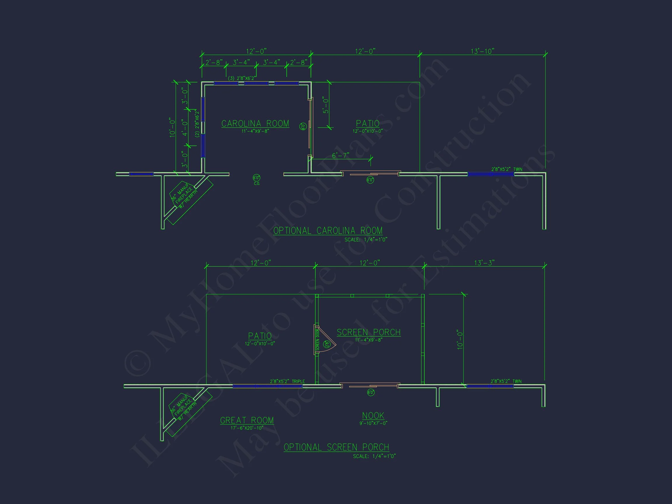 Modern Craftsman house Plan - Detailed Floor Plan and CAD Design