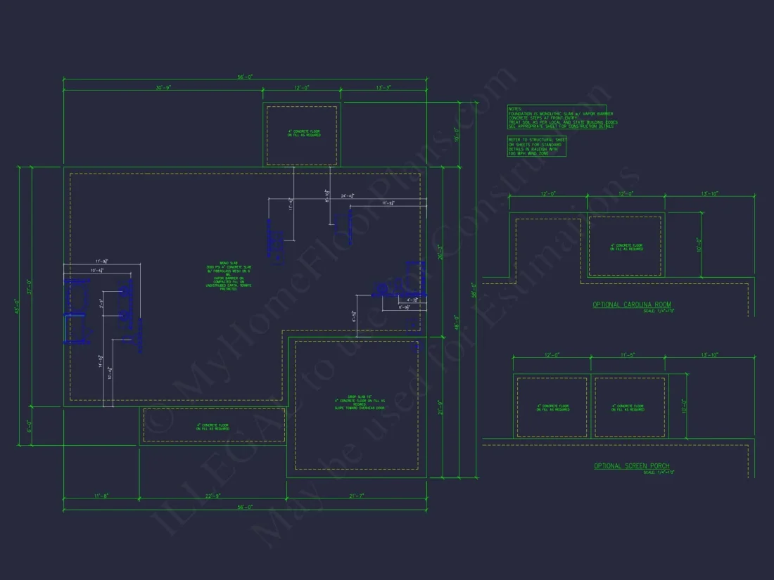 Modern Craftsman house Plan - Detailed Floor Plan and CAD Design