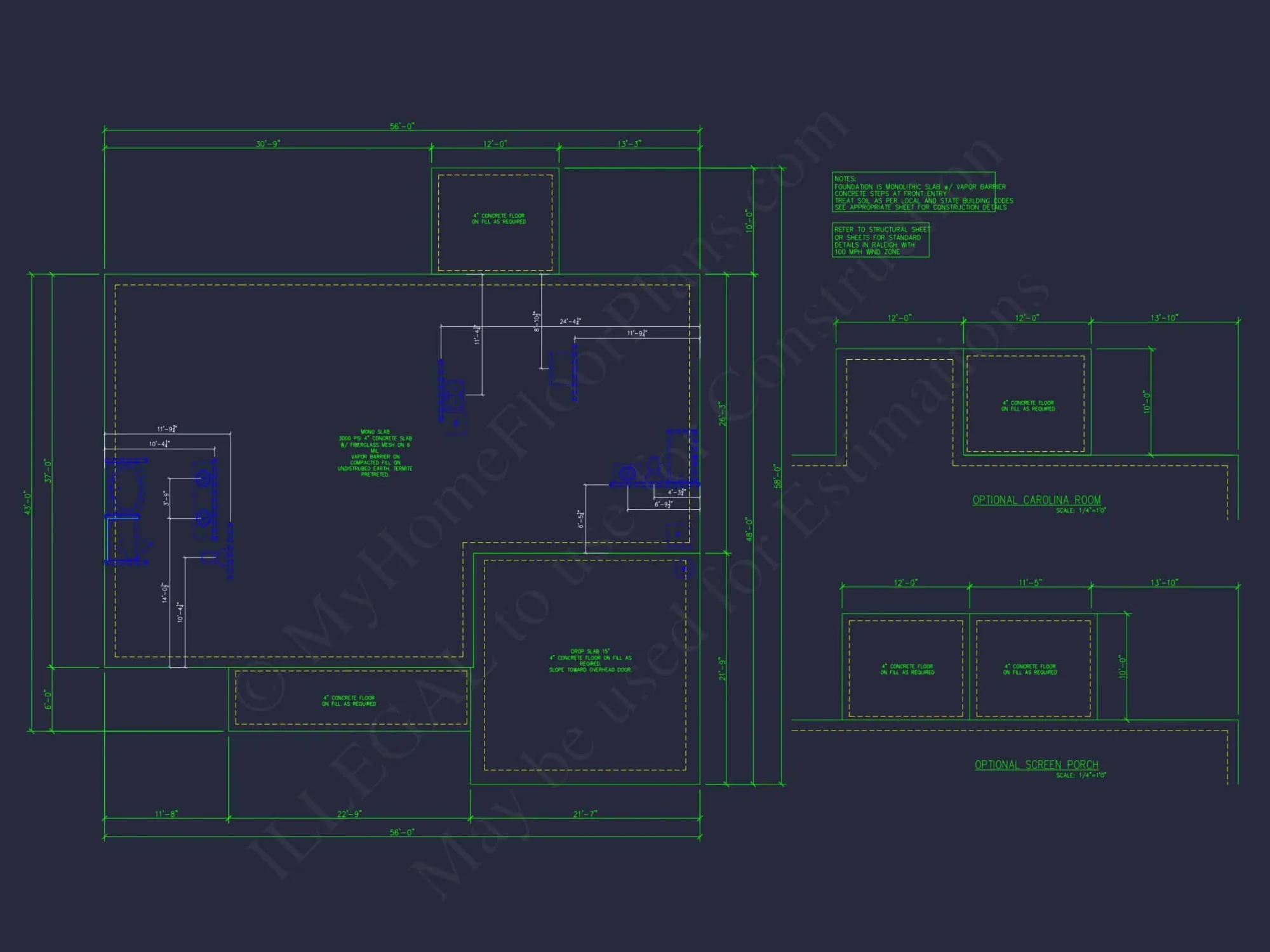 Modern Craftsman house Plan - Detailed Floor Plan and CAD Design