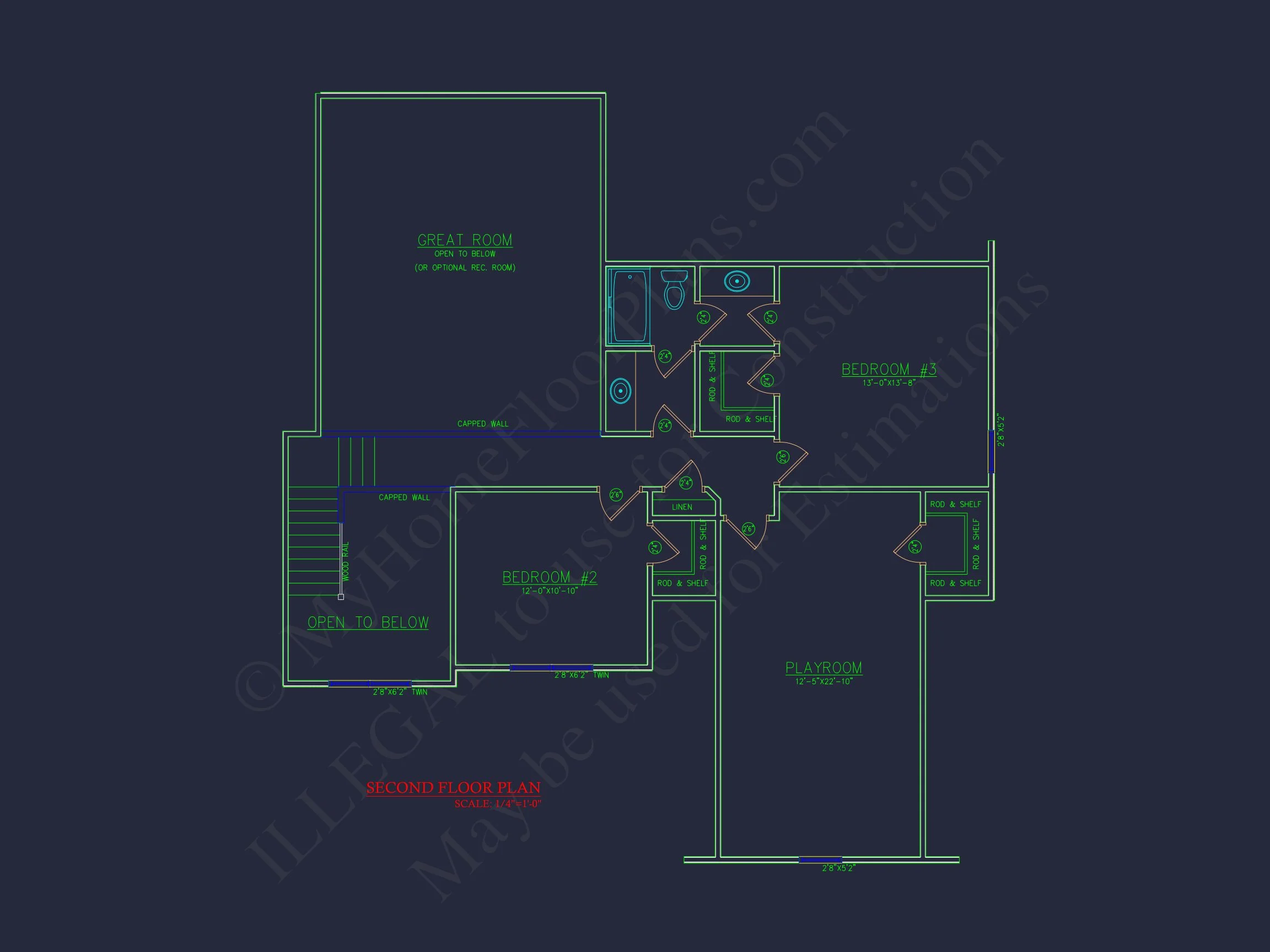 Modern Craftsman house Plan - Detailed Floor Plan and CAD Design
