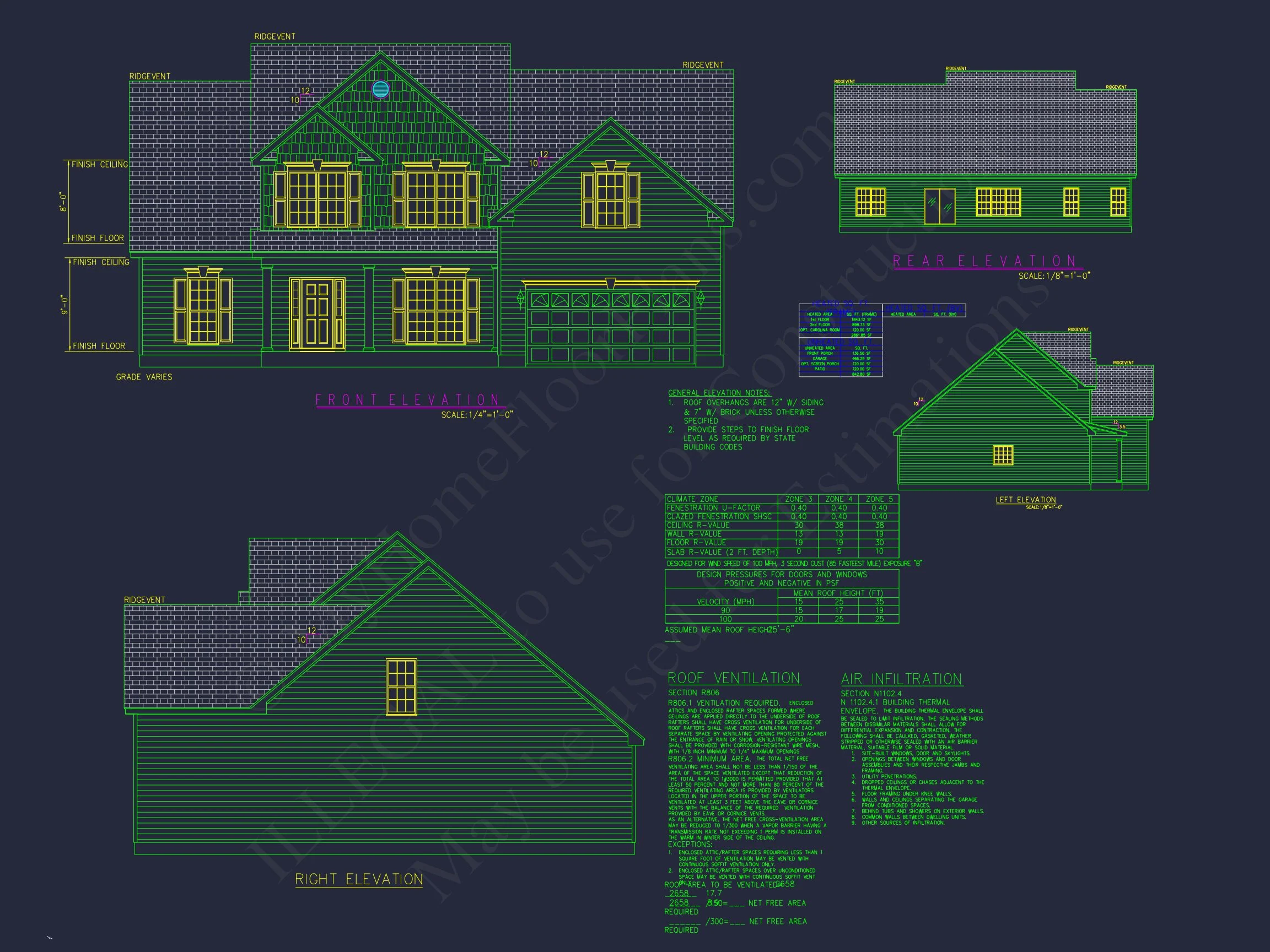 Modern Craftsman house Plan - Detailed Floor Plan and CAD Design