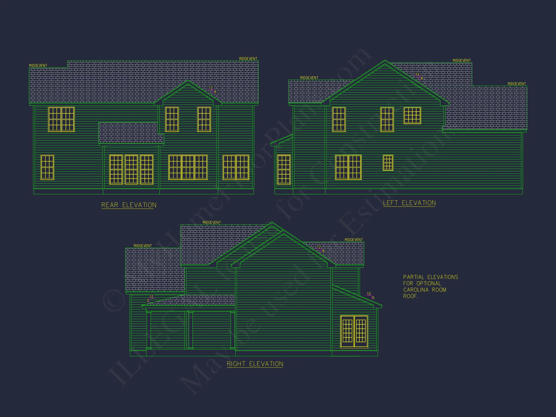 Modern house Floor Plan with 4 Bedrooms, 2-Car Garage & CAD Design