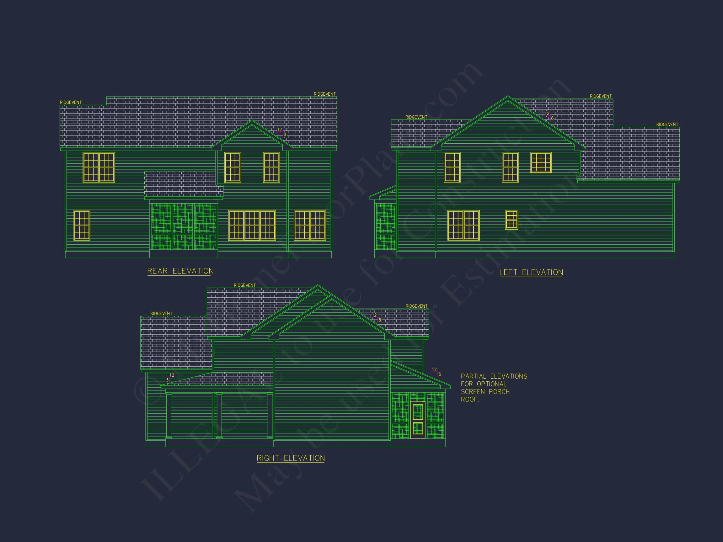 Modern house Floor Plan with 4 Bedrooms, 2-Car Garage & CAD Design