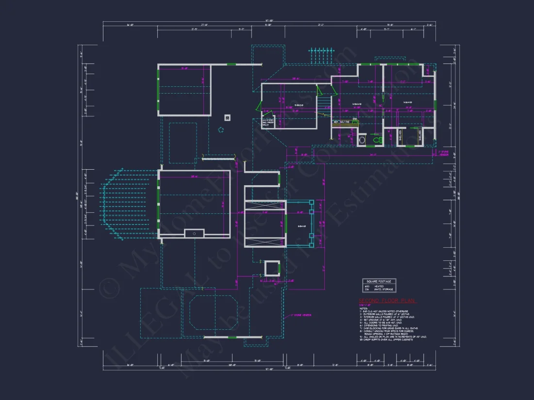 Traditional 2-Story house Plan with Open Floor Plan - 3321 Sq Ft