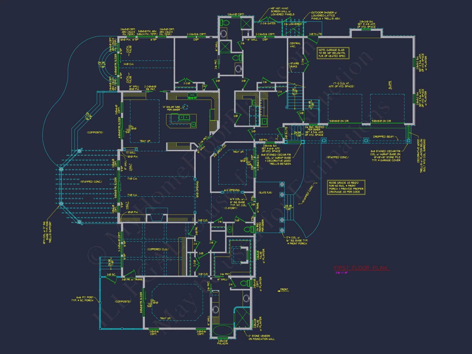 Traditional 2-Story house Plan with Open Floor Plan - 3321 Sq Ft