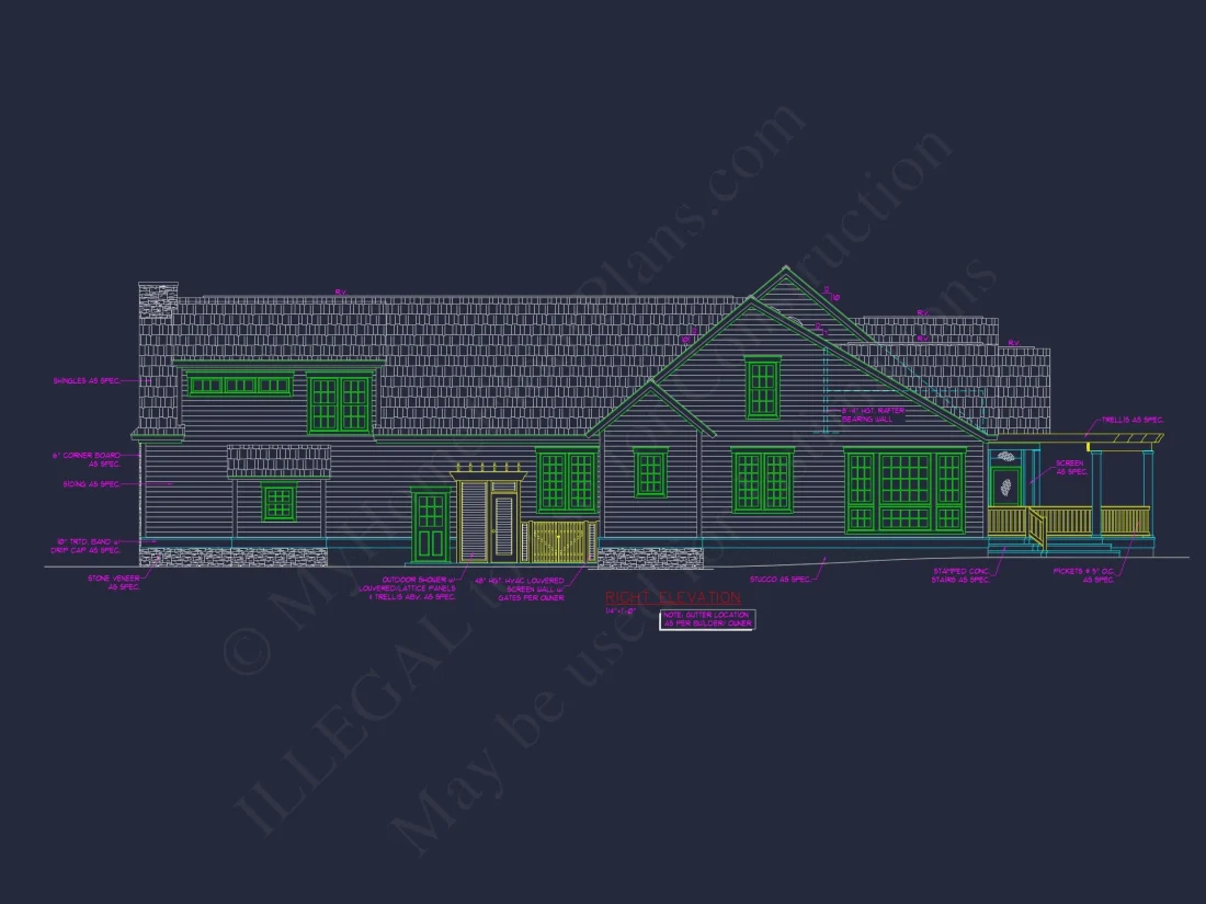 Traditional 2-Story house Plan with Open Floor Plan - 3321 Sq Ft