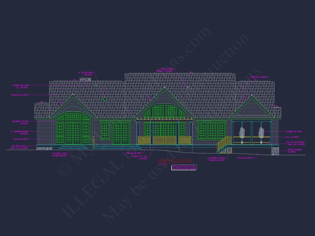 Traditional 2-Story house Plan with Open Floor Plan - 3321 Sq Ft