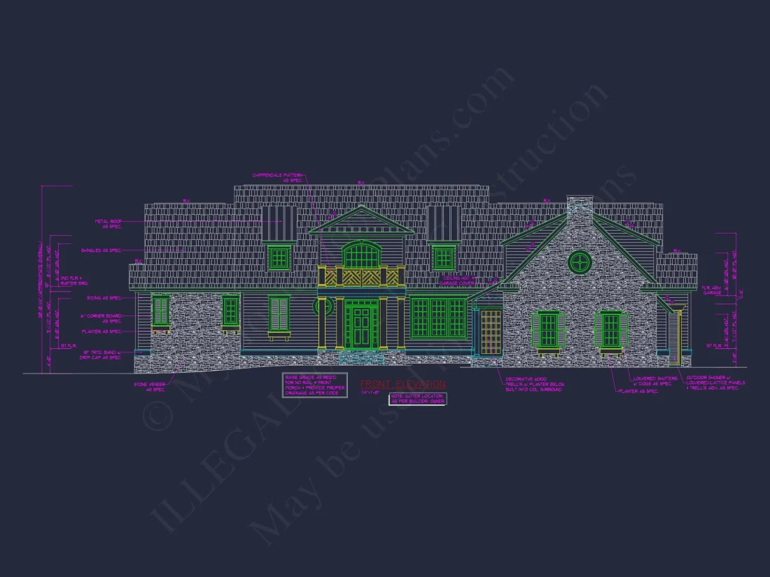 Traditional 2-Story house Plan with Open Floor Plan - 3321 Sq Ft