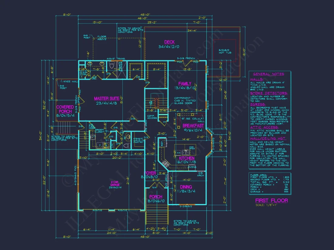 Classic 2-Story house Plan with CAD Designs and Bonus Spaces