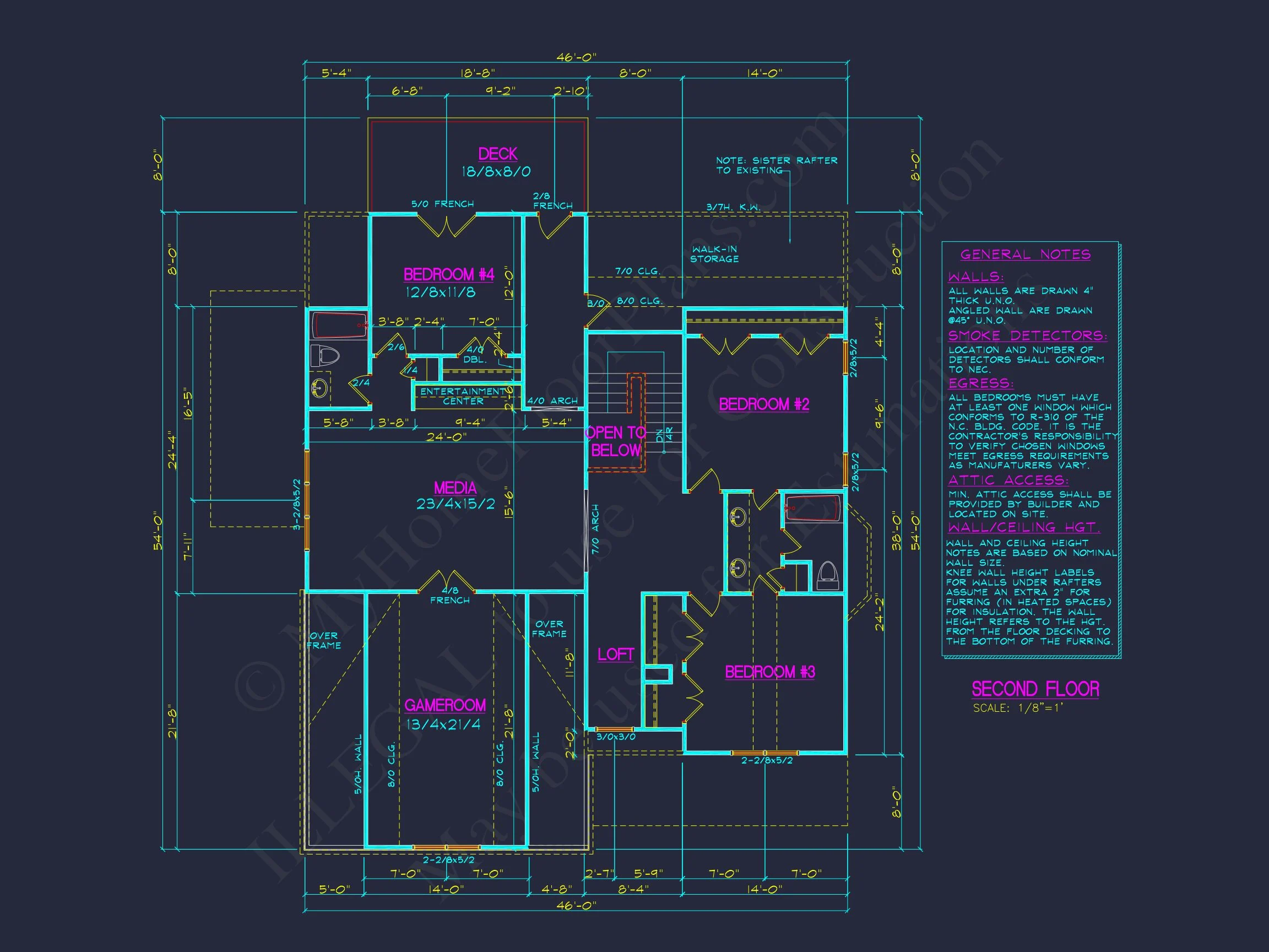 Classic 2-Story house Plan with CAD Designs and Bonus Spaces