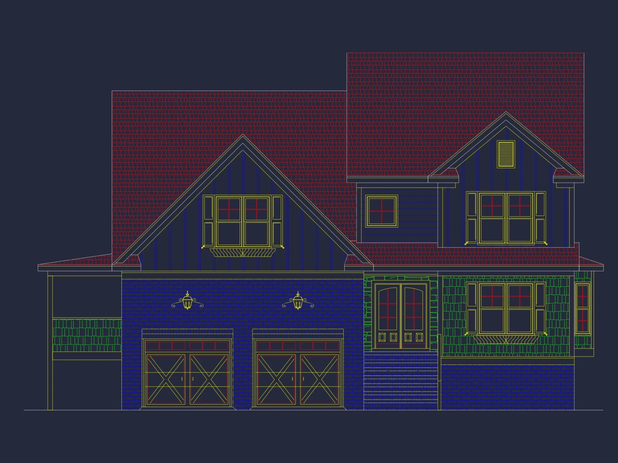 Classic 2-Story house Plan with CAD Designs and Bonus Spaces