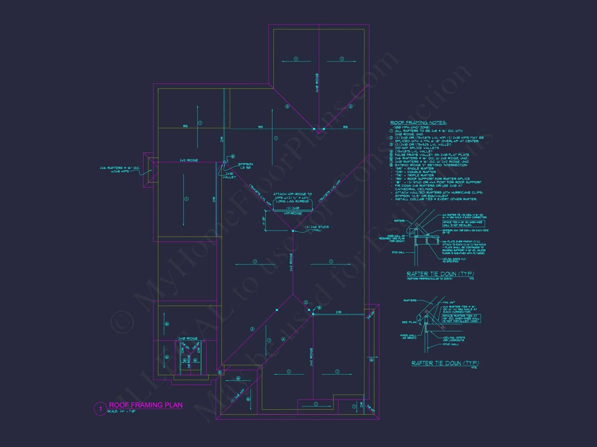Stylish 2-Story house Plan with 3 Beds, 2 Baths & CAD Design