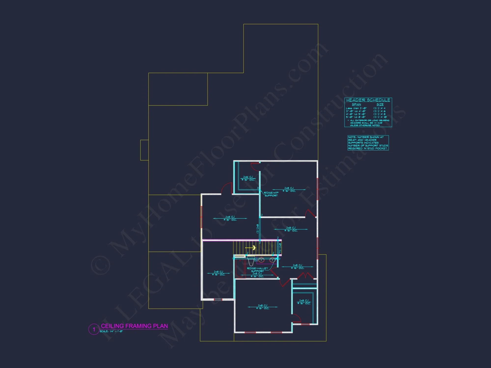 Stylish 2-Story house Plan with 3 Beds, 2 Baths & CAD Design