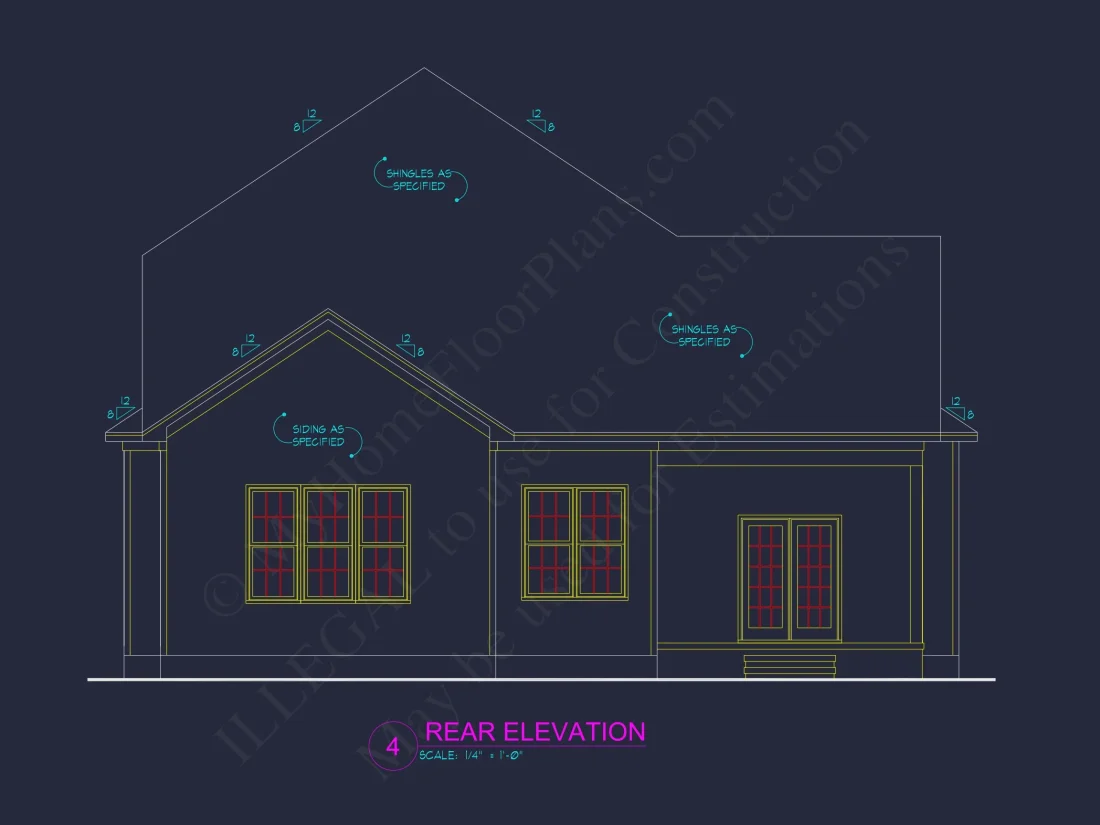 Stylish 2-Story house Plan with 3 Beds, 2 Baths & CAD Design