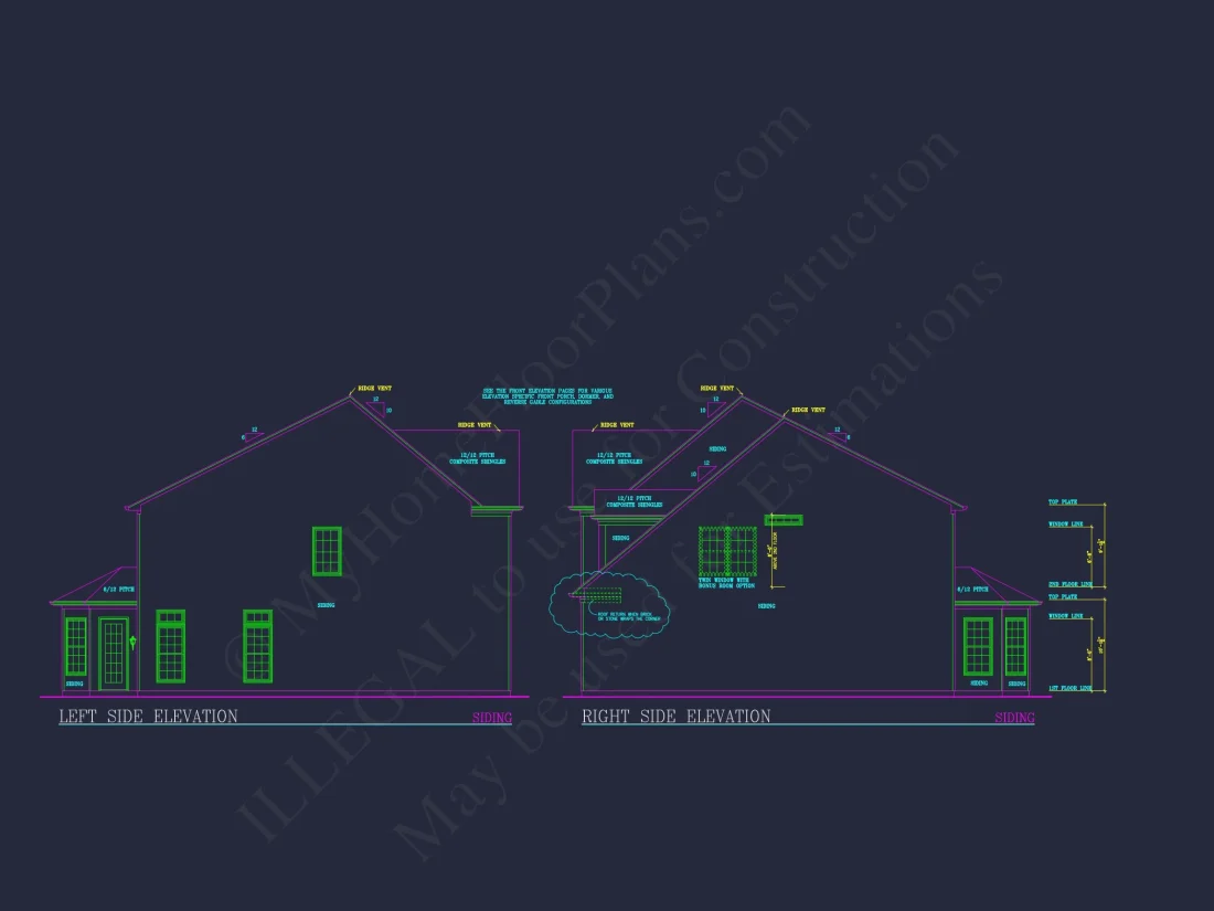 Spacious 4-Bedroom house Plan with CAD Blueprints and Modern Designs