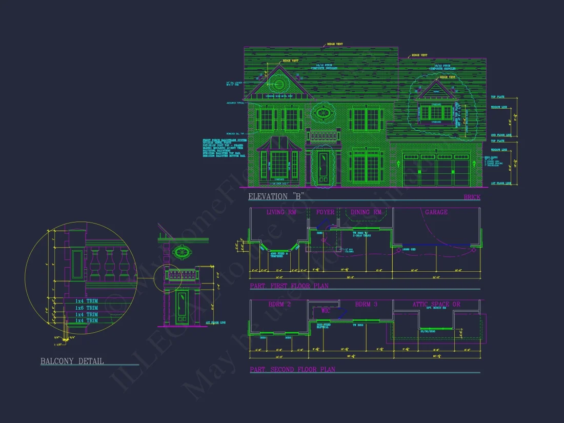Spacious 4-Bedroom house Plan with CAD Blueprints and Modern Designs