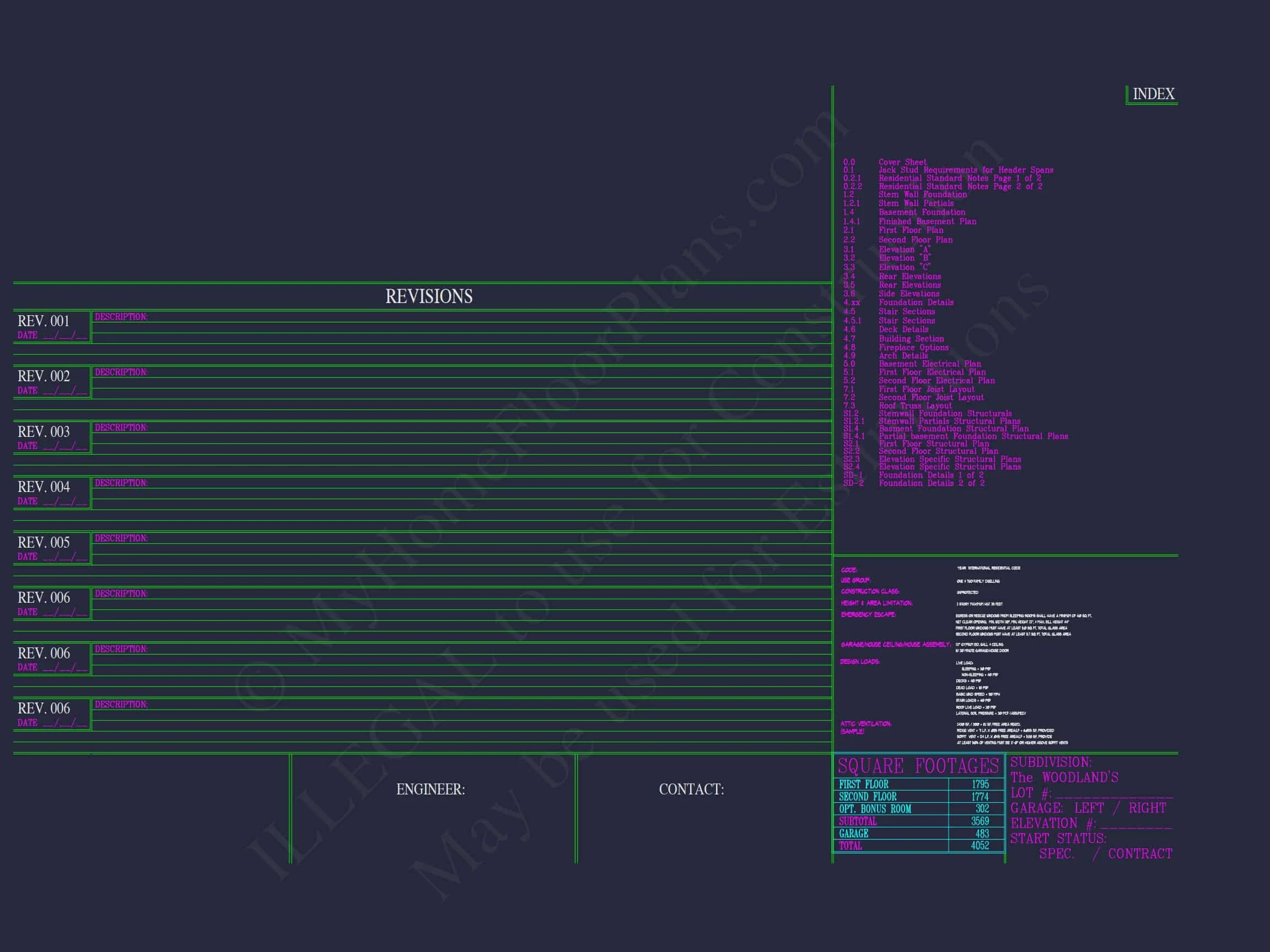 8-1525 HOUSE PLAN - Traditional Colonial Home Plan - 4-Bed, 3-Bath, 2,850 SF 6 Spacious 4-Bedroom house Plan with CAD Blueprints and Modern Designs