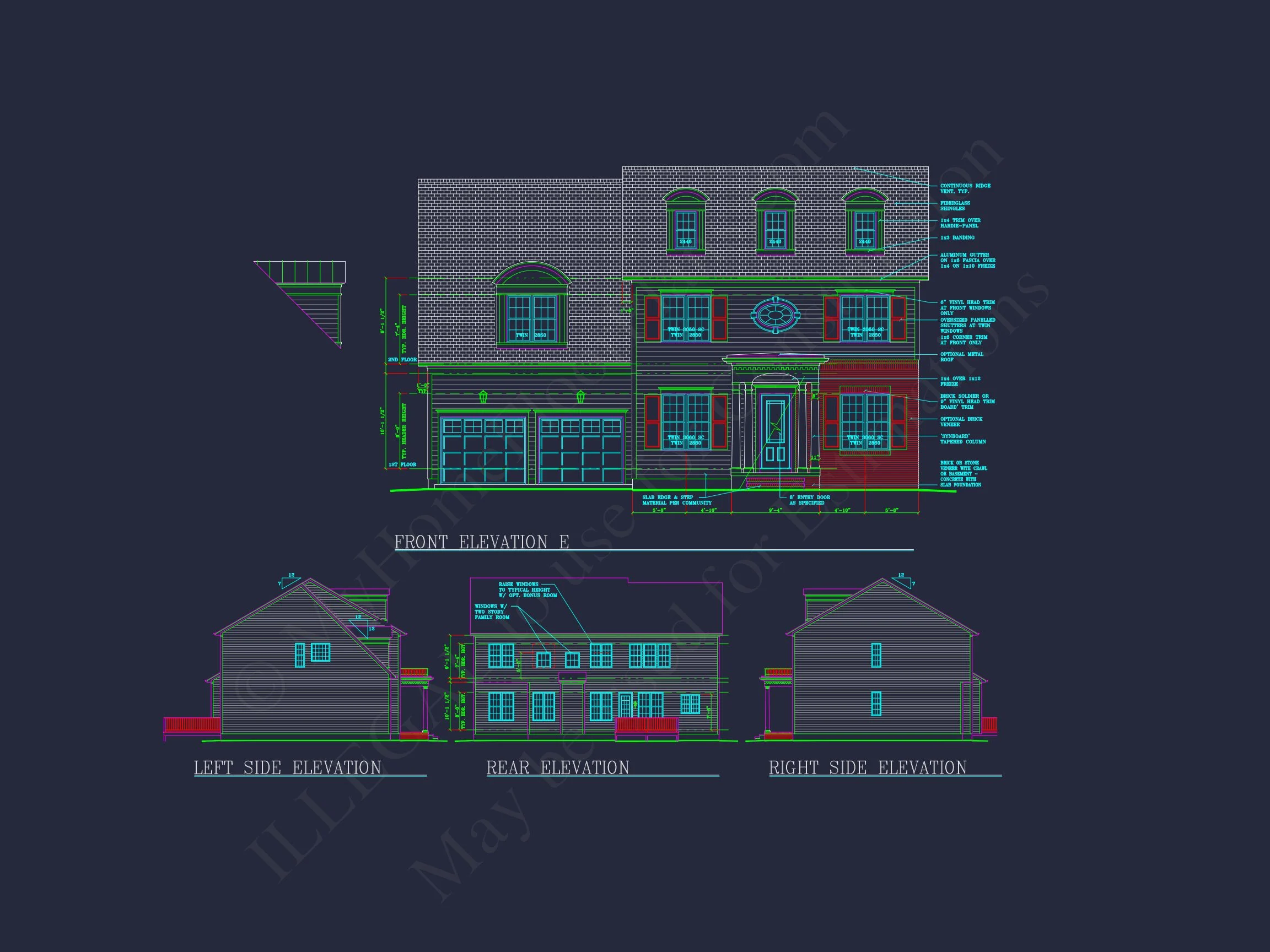 Elegant Two-Story house Plan with CAD Designs and Blueprints