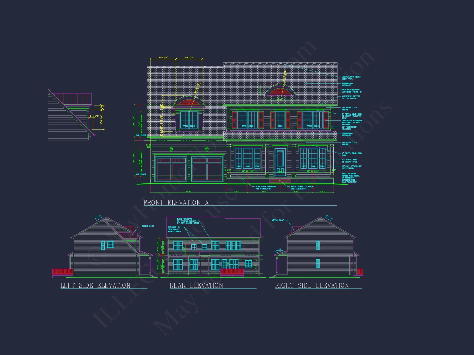 Elegant Two-Story house Plan with CAD Designs and Blueprints