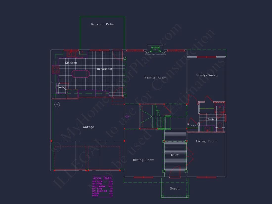 Elegant Two-Story house Plan with CAD Designs and Blueprints