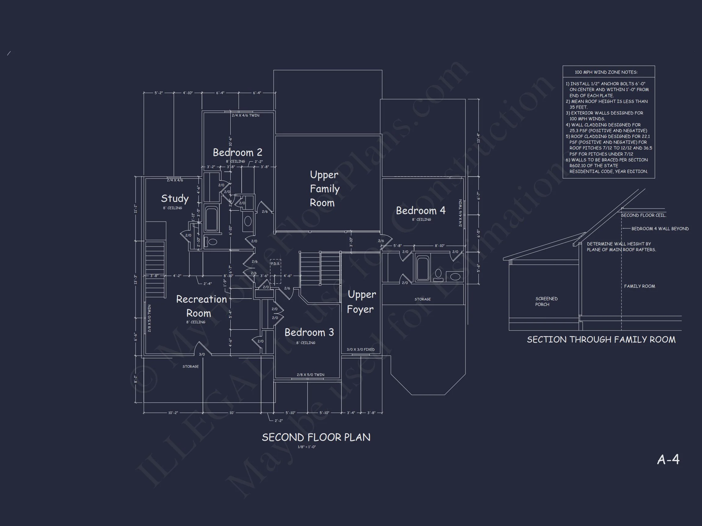 8-1397 HOUSE PLAN - Traditional Colonial Home Plan - 4-Bed, 3-Bath, 3,100 SF 34 Modern house Plan Design with 2 Stories, 4 Beds, and CAD Blueprint