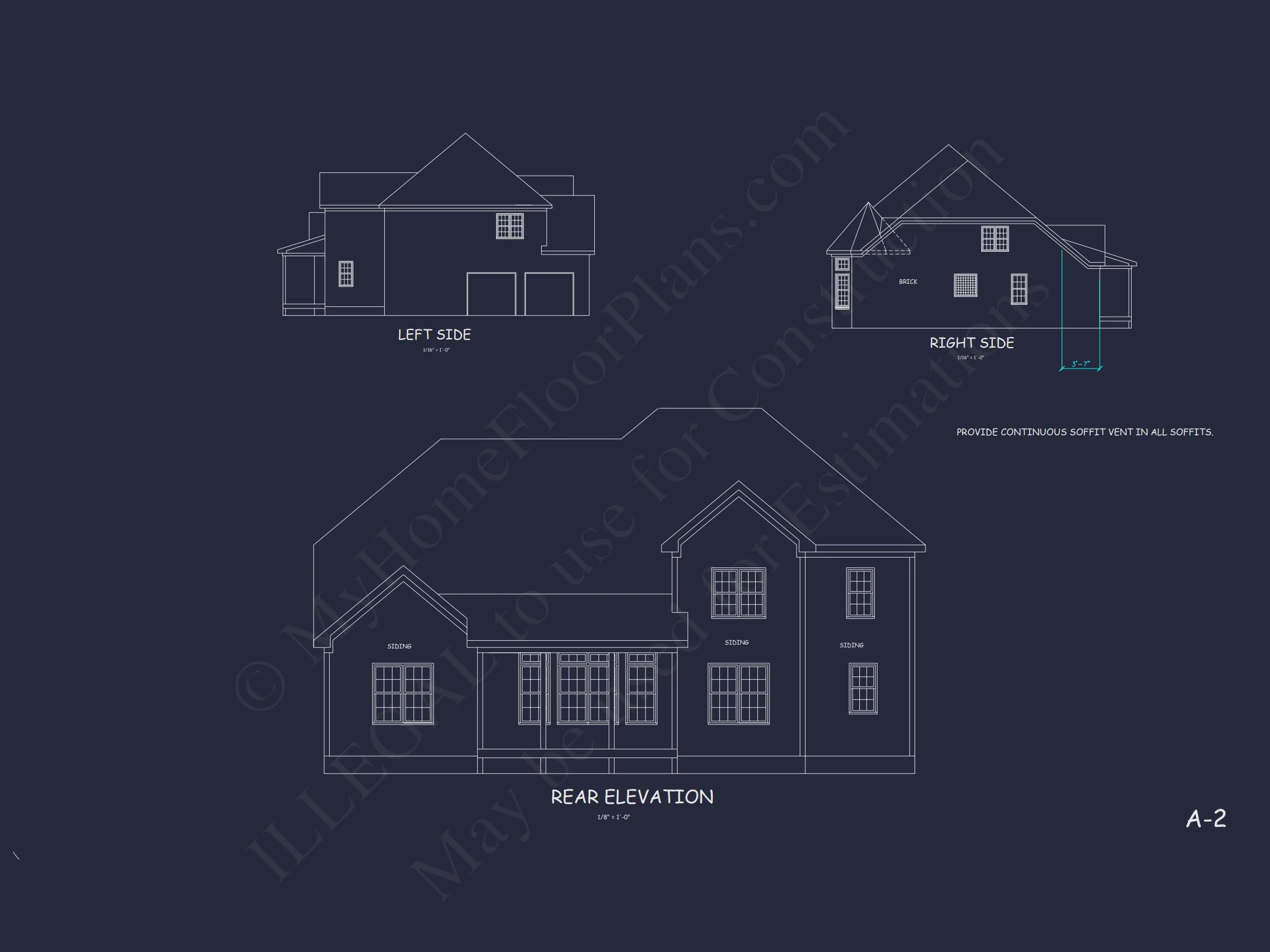 8-1397 HOUSE PLAN - Traditional Colonial Home Plan - 4-Bed, 3-Bath, 3,100 SF 32 Modern house Plan Design with 2 Stories, 4 Beds, and CAD Blueprint