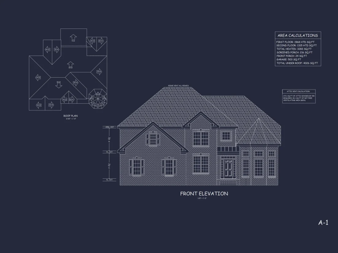 Modern house Plan Design with 2 Stories, 4 Beds, and CAD Blueprint