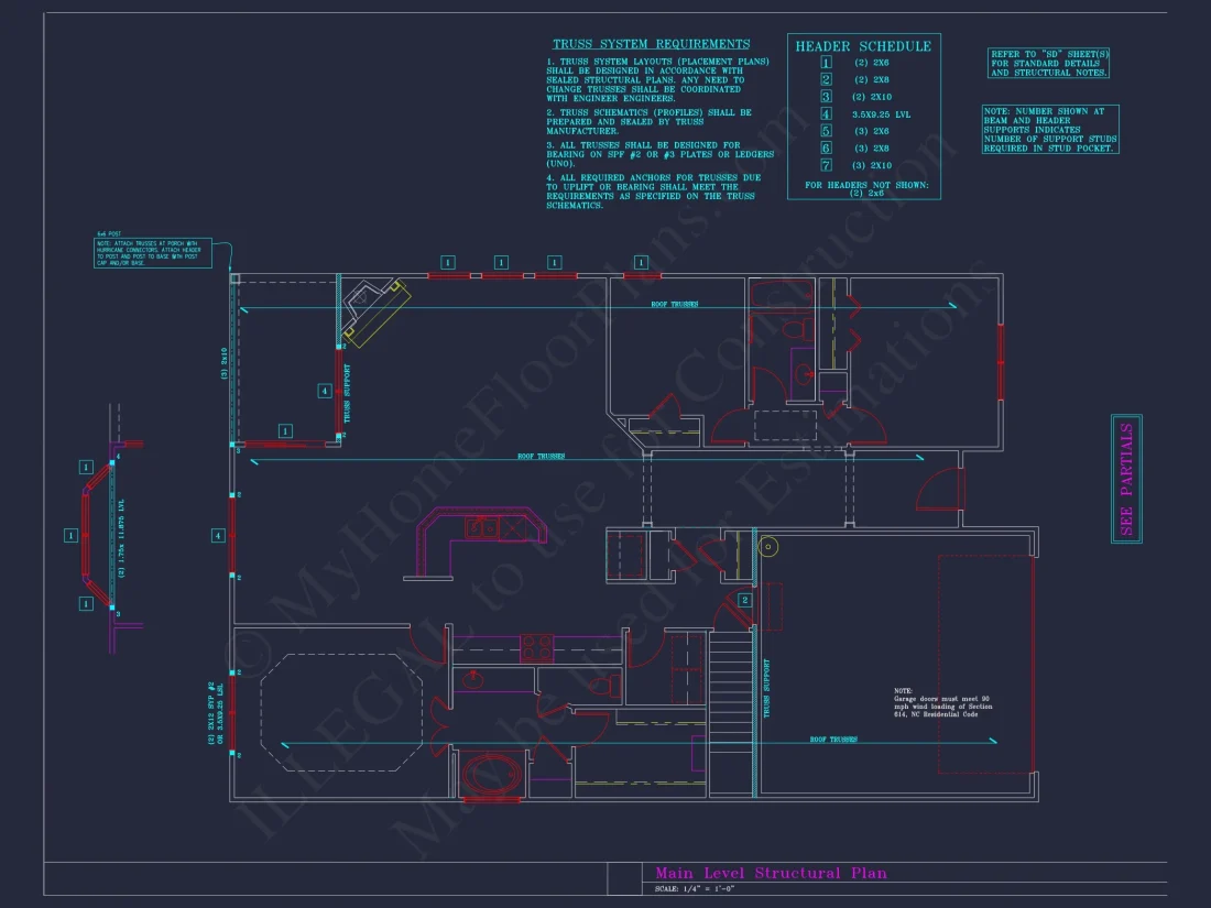 Craftsman-Style house Floor Plan: 2-Story CAD Designs with 3 Beds