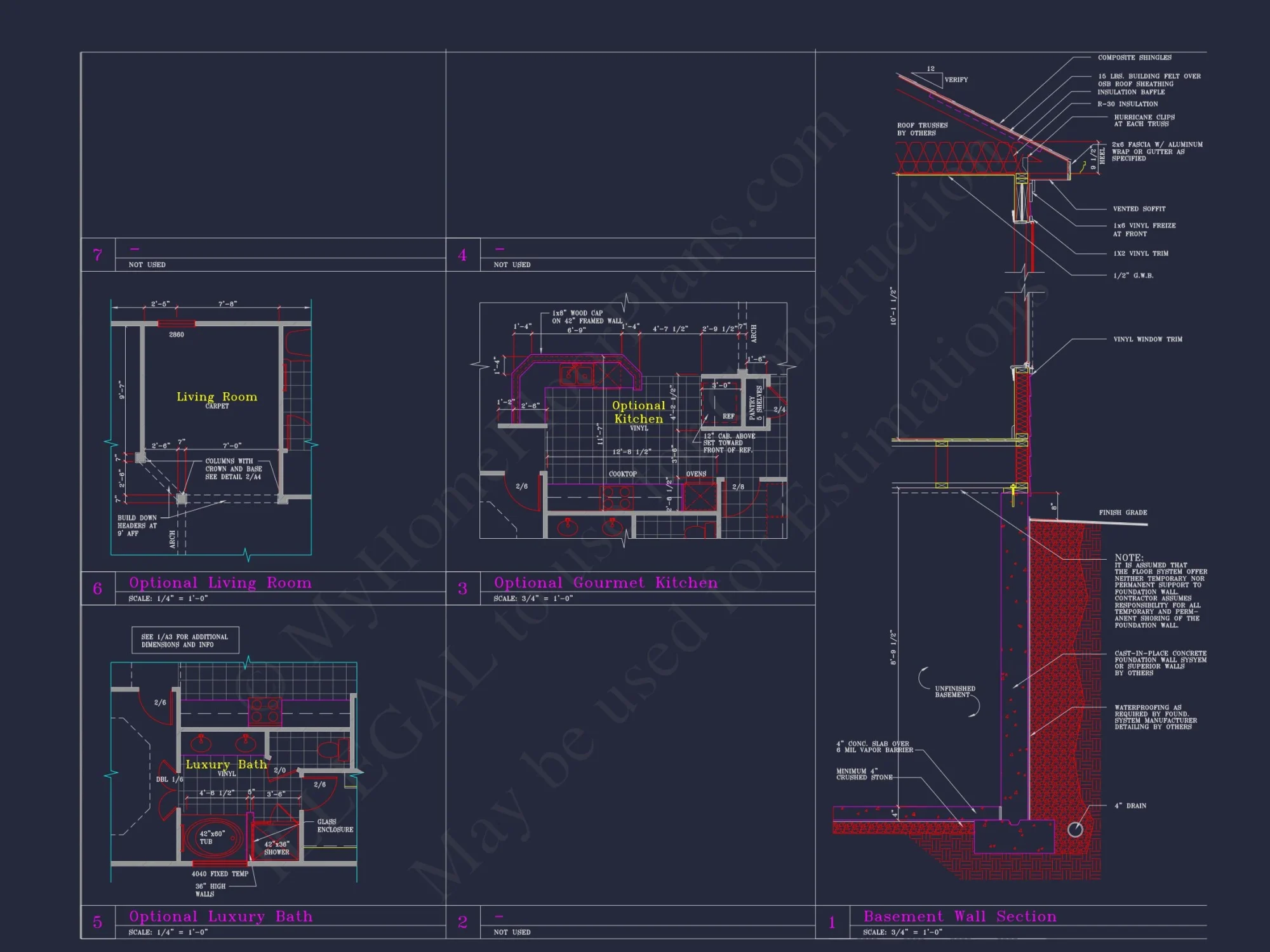 Craftsman-Style house Floor Plan: 2-Story CAD Designs with 3 Beds