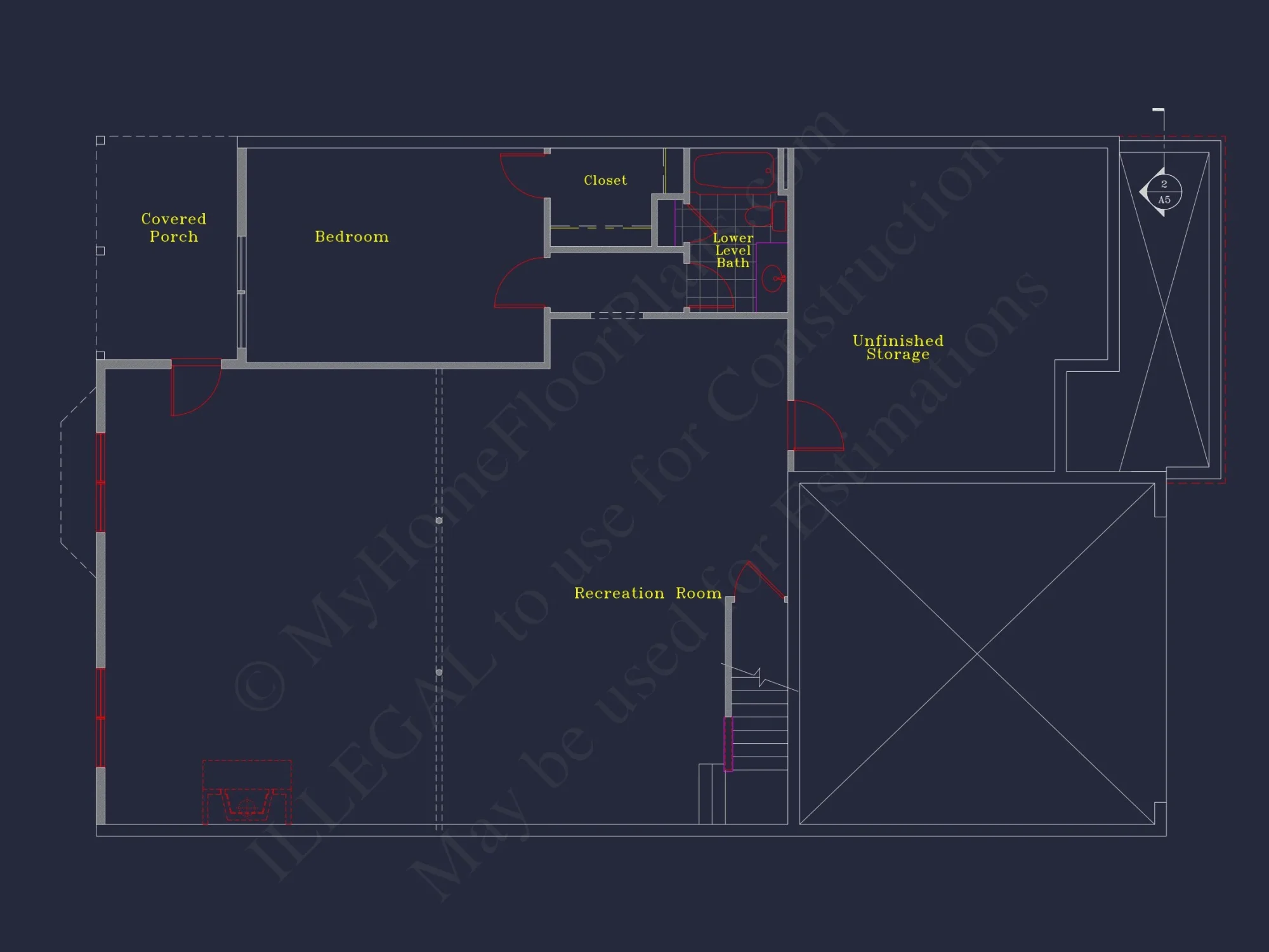 Craftsman-Style house Floor Plan: 2-Story CAD Designs with 3 Beds