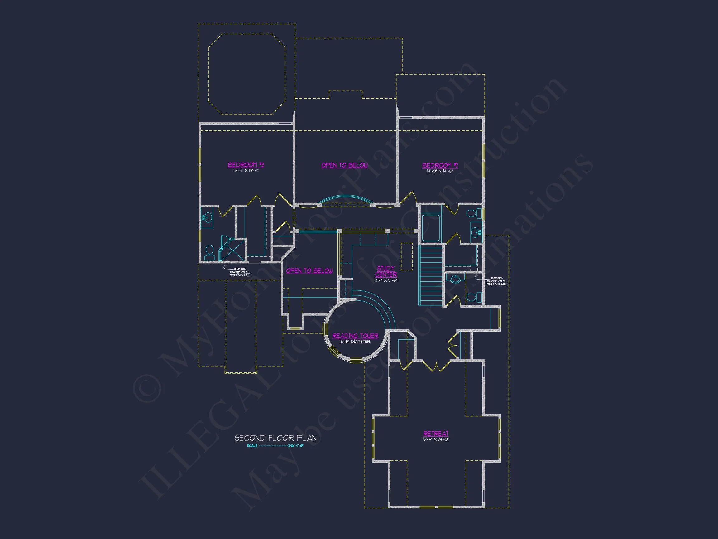Spacious house Plan Featuring 3 Bedrooms, Blueprint & CAD
