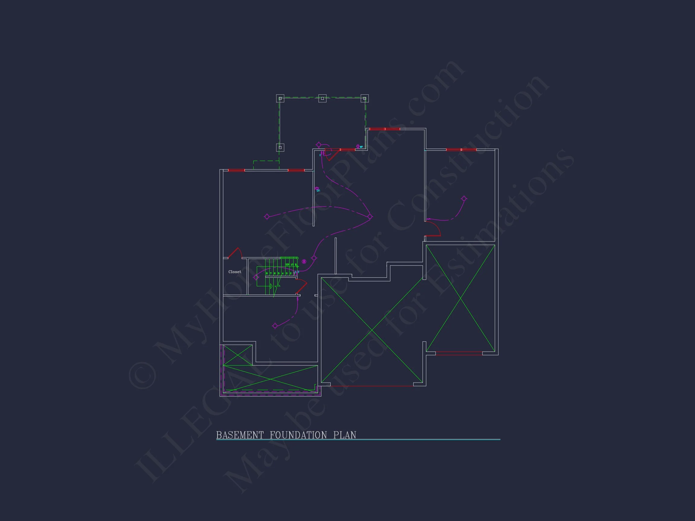 8-1110 HOUSE PLAN - Traditional Colonial Home Plan - 4-Bed, 3-Bath, 2,931 SF 22 house Plan Blueprint: Spacious 4-Bed, 2-Story Design with 3 Garages