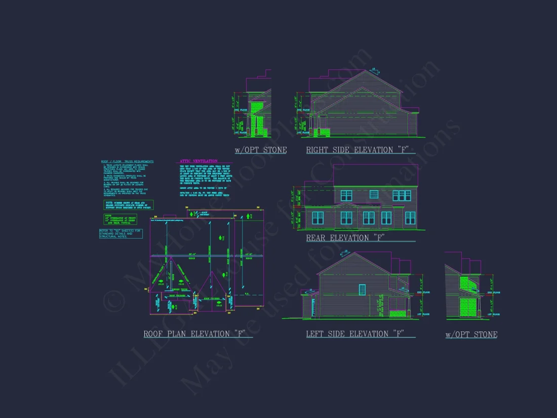 house Plan Blueprint: Spacious 4-Bed, 2-Story Design with 3 Garages