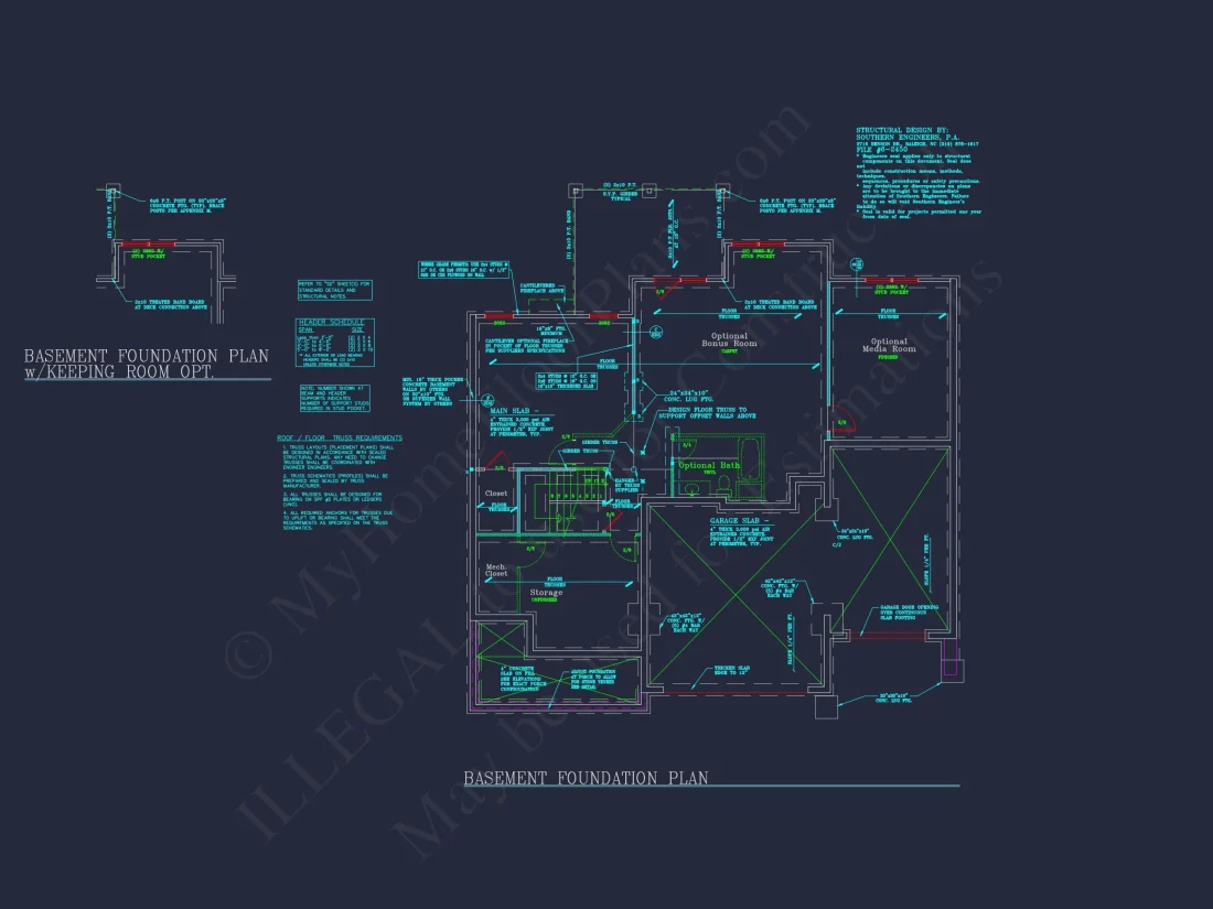 house Plan Blueprint: Spacious 4-Bed, 2-Story Design with 3 Garages