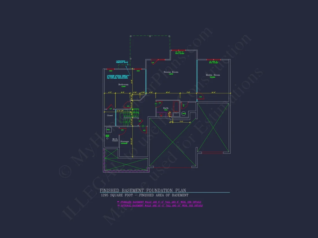 house Plan Blueprint: Spacious 4-Bed, 2-Story Design with 3 Garages