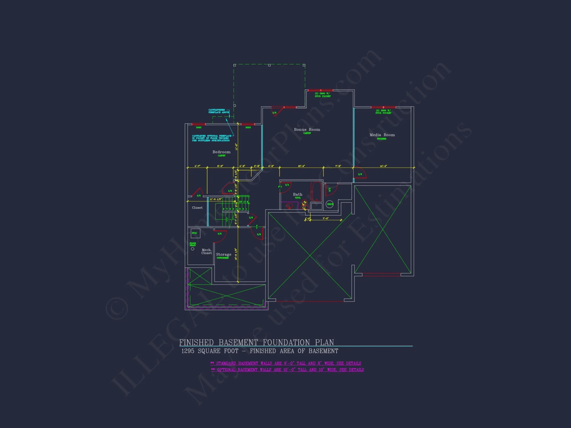 house Plan Blueprint: Spacious 4-Bed, 2-Story Design with 3 Garages