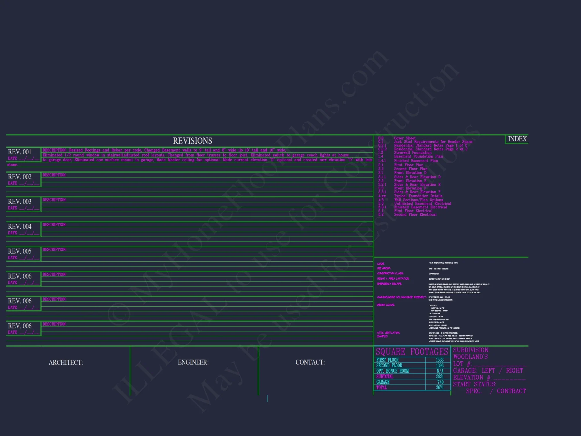 house Plan Blueprint: Spacious 4-Bed, 2-Story Design with 3 Garages