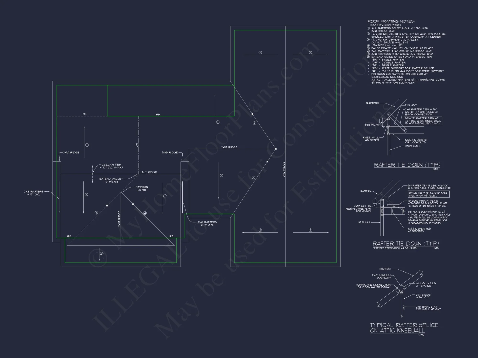 Spacious Ranch house Plan: 2008 Sq. Ft. Heated with Open Design