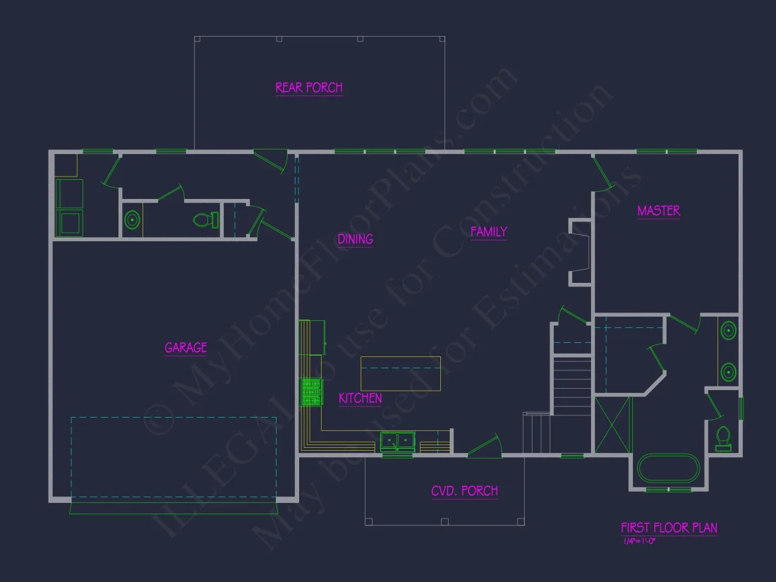 Charming 2-Story house Design with Modern CAD Floor Plan