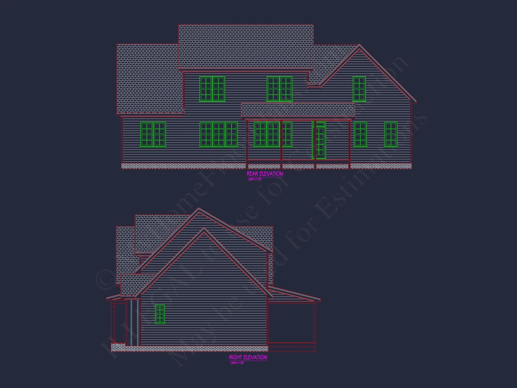 Charming 2-Story house Design with Modern CAD Floor Plan