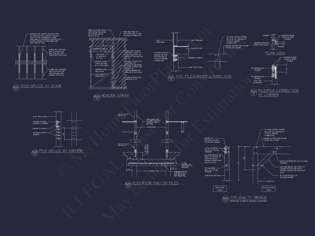 Stylish Beach house Floor Plan with CAD Designs and Blueprint