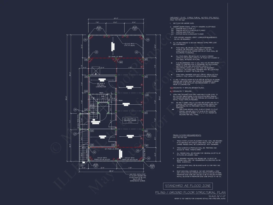 Stylish Beach house Floor Plan with CAD Designs and Blueprint