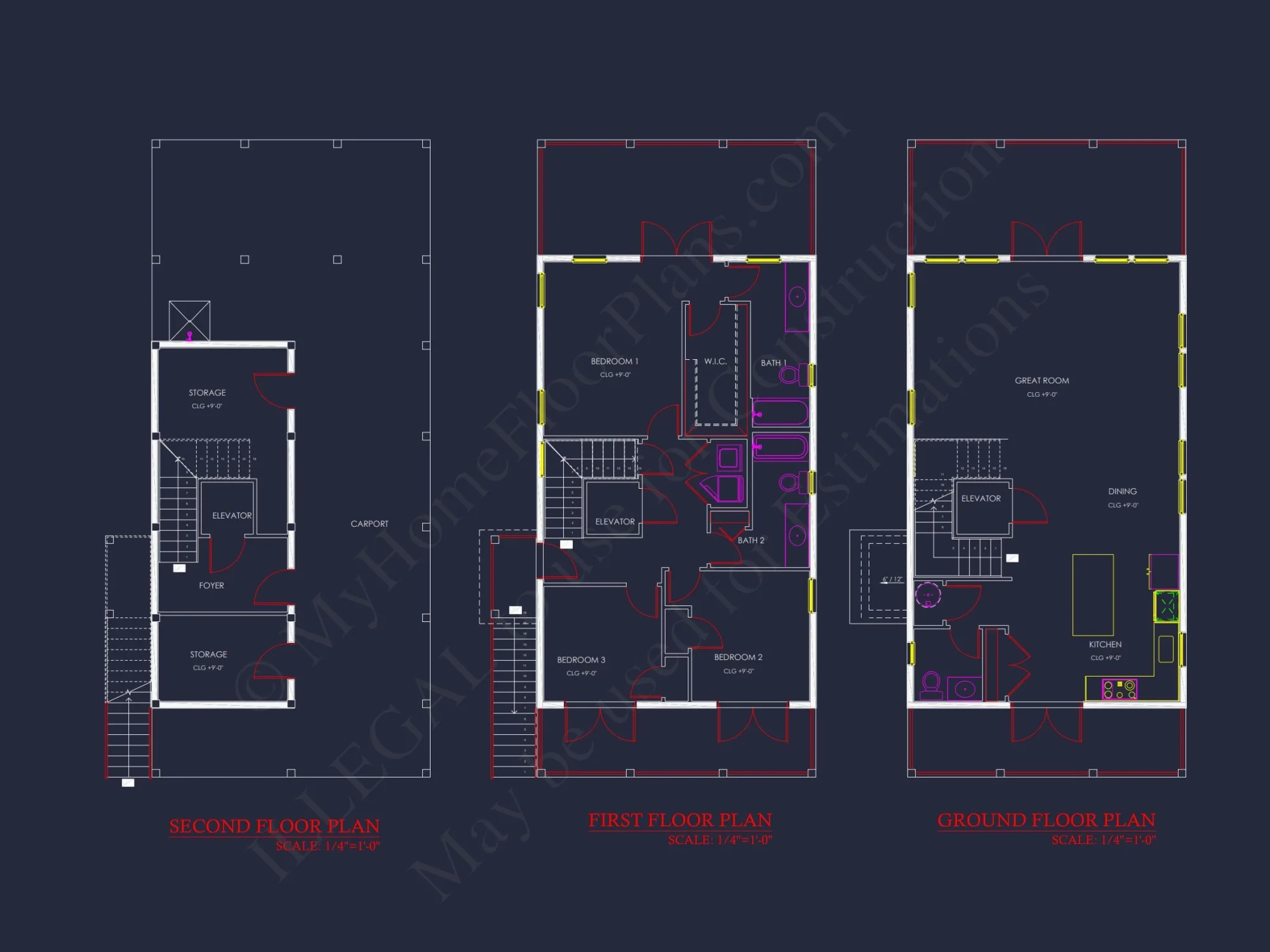 Stylish Beach house Floor Plan with CAD Designs and Blueprint