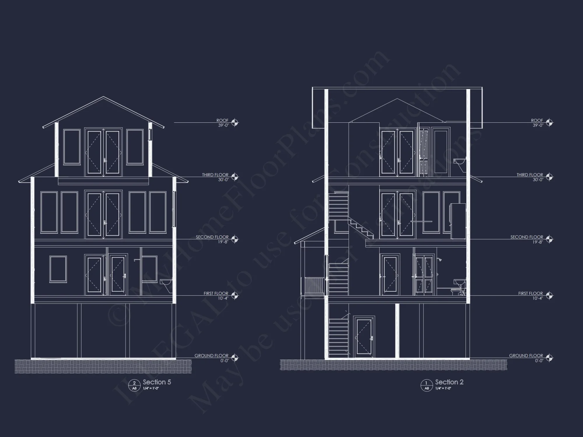 Stylish Beach house Floor Plan with CAD Designs and Blueprint